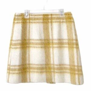 AlexaChung Yellow Check Wool Blend Mini Skirt US 8